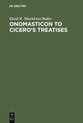 Onomasticon to Cicero's Treatises 359877432X Book Cover