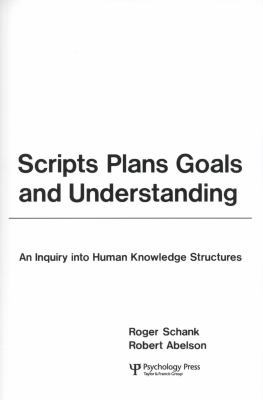Scripts, Plans, Goals, and Understanding: An In... B00DHNJQ5W Book Cover