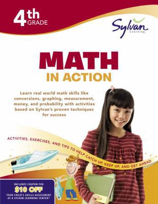 Fourth Grade Math in Action (Sylvan Workbooks) ... 037543044X Book Cover