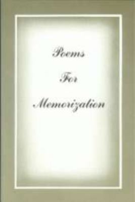 Poems for Memorization 0739901664 Book Cover