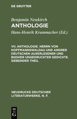 Anthologie. Herrn von Hoffmannswaldau und andre... [German] 3484280433 Book Cover