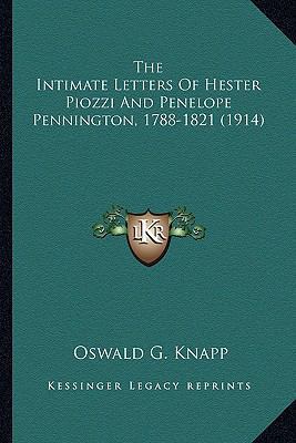 The Intimate Letters Of Hester Piozzi And Penel... 116410649X Book Cover