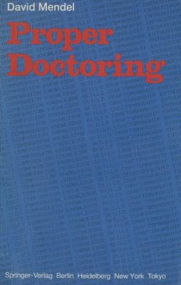 Proper Doctoring 354013686X Book Cover