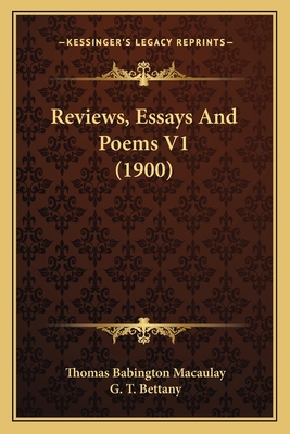 Reviews, Essays And Poems V1 (1900) 116411266X Book Cover
