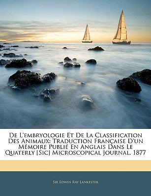 de L'Embryologie Et de La Classification Des An... 1145836348 Book Cover