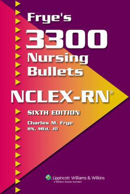Frye's 3300 Nursing Bullets NCLEX-RN 158255465X Book Cover