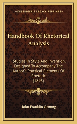 Handbook of Rhetorical Analysis: Studies in Sty... 116476697X Book Cover