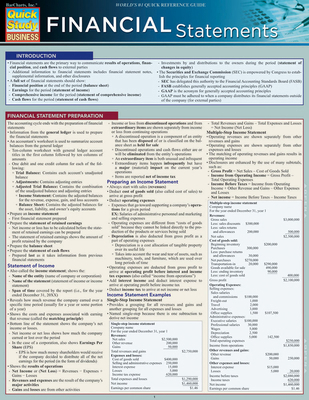 Financial Statements: Quickstudy Laminated Refe... 1423223837 Book Cover