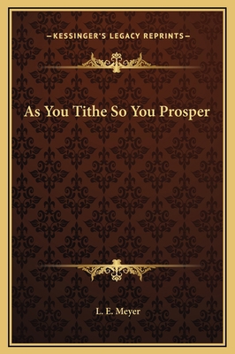 As You Tithe So You Prosper 1169215548 Book Cover