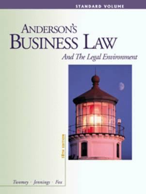 Anderson's Business Law and The Legal Environment 0324066929 Book Cover