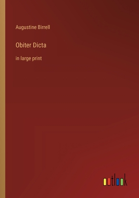 Obiter Dicta: in large print 3368364669 Book Cover