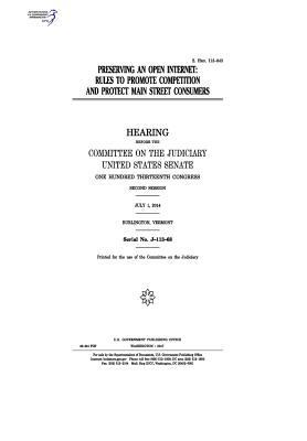 Preserving an open Internet: rules to promote c... 1975833333 Book Cover