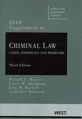 Criminal Law: Cases, Materials and Problems, 3d... 0314262172 Book Cover