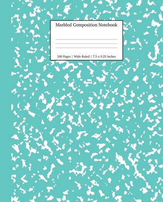 Marbled Composition Notebook: Turquoise Marble ... 1989387586 Book Cover