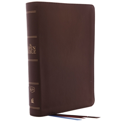 The Kjv, Open Bible, Genuine Leather, Brown, Re... 0785223525 Book Cover