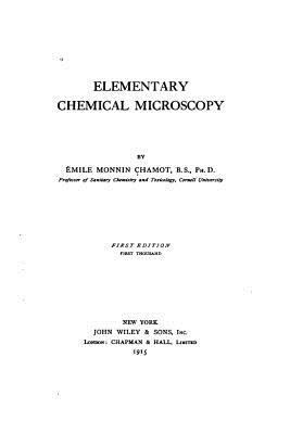 Elementary Chemical Microscopy 1535006242 Book Cover