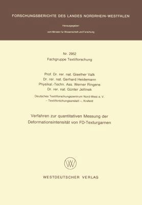 Verfahren Zur Quantitativen Messung Der Deforma... [German] 3531029525 Book Cover