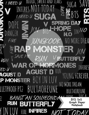 BTS 5x5 Graph Paper Notebook: 100 Blank Graph Paper Pages, 8.5" x 11" size, Perfect for the BTS Fan