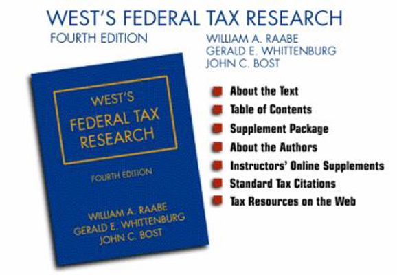 West S Federal Tax Research 0314201823 Book Cover