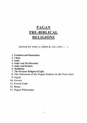 Paperback Pagan Pre-Biblical Religions Book