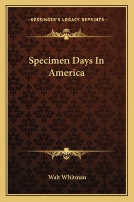 Specimen Days In America 116310079X Book Cover