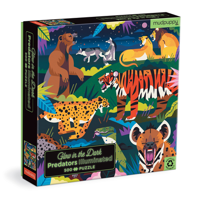 Hardcover Predators Illuminated 500 Piece Glow in the Dark Puzzle Book
