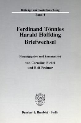 Ferdinand Tönnies - Harald Höffding.: Briefwech... [German] 3428067738 Book Cover