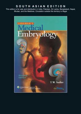 Langman's Medical embryology 8184732201 Book Cover