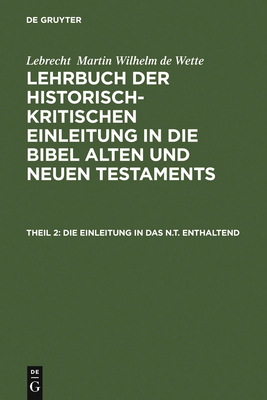 Die Einleitung in das N.T. enthaltend [German] 3111076172 Book Cover