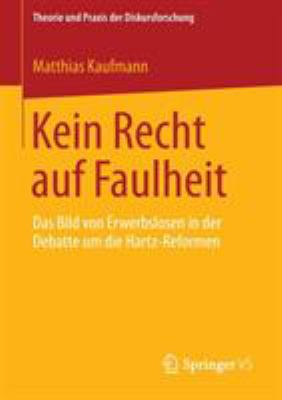 Kein Recht Auf Faulheit: Das Bild Von Erwerbslo... [German] 3658020849 Book Cover