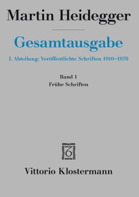 Martin Heidegger, Fruhe Schriften (1912-1916) [German] 346500034X Book Cover