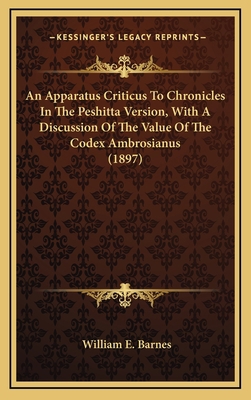 An Apparatus Criticus To Chronicles In The Pesh... 1169049311 Book Cover