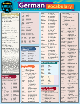 German Vocabulary: Quickstudy Laminated Referen... 1572226897 Book Cover