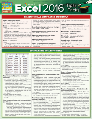 Microsoft Excel 2016 Tips & Tricks: Quickstudy ... 1423226151 Book Cover