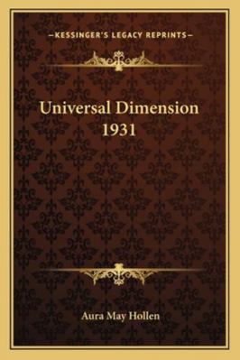 Universal Dimension 1931 1162736860 Book Cover