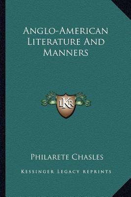 Anglo-American Literature And Manners 116362263X Book Cover