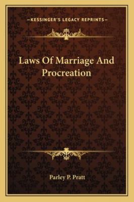 Laws Of Marriage And Procreation 1162834579 Book Cover