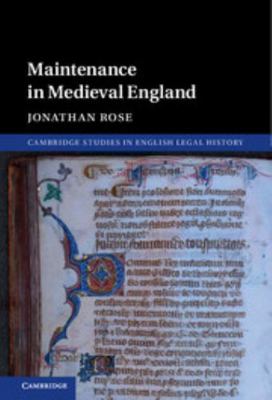 Maintenance in Medieval England 1107043980 Book Cover