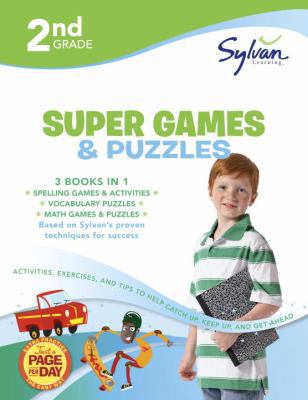 Second Grade Super Games & Puzzles (Sylvan Supe... 0804124507 Book Cover