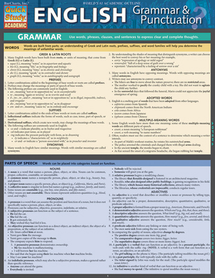 English Grammar & Punctuation: A Quickstudy Lam... 1423218655 Book Cover