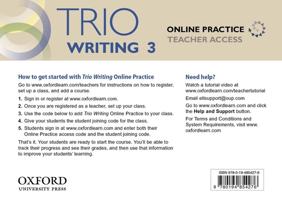 Trio 3 Teacher Online Practice Access Code Card 0194854272 Book Cover