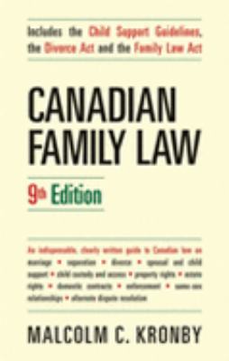 Canadian Family Law, 9th Edition 0470838493 Book Cover