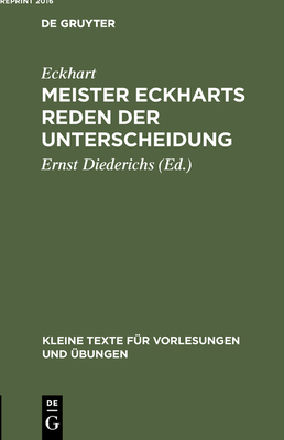Meister Eckharts Reden der Unterscheidung [German] 3111000842 Book Cover