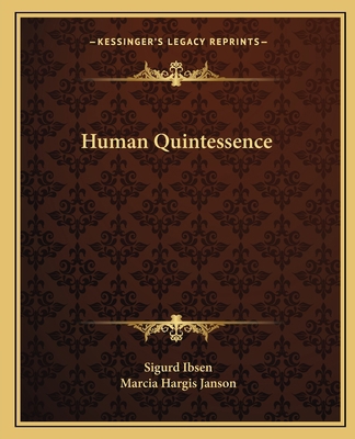 Human Quintessence 1162630744 Book Cover