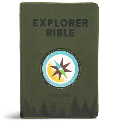 CSB Explorer Bible for Kids, Olive Compass Leat... 1087765676 Book Cover