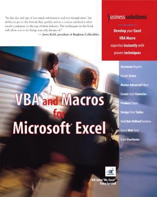 VBA and Macros for Microsoft Excel 0789731290 Book Cover