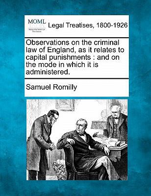 Observations on the Criminal Law of England, as... 1240180349 Book Cover