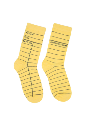 Library Card (Yellow) Socks - Large 0593274946 Book Cover