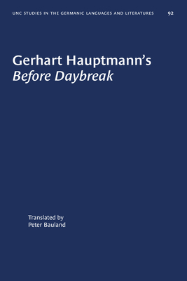 Gerhart Hauptmann's "before Daybreak": A Transl... 0807880922 Book Cover