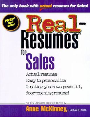 Real-Resumes for Sales (Real-resumes Series) 1885288166 Book Cover